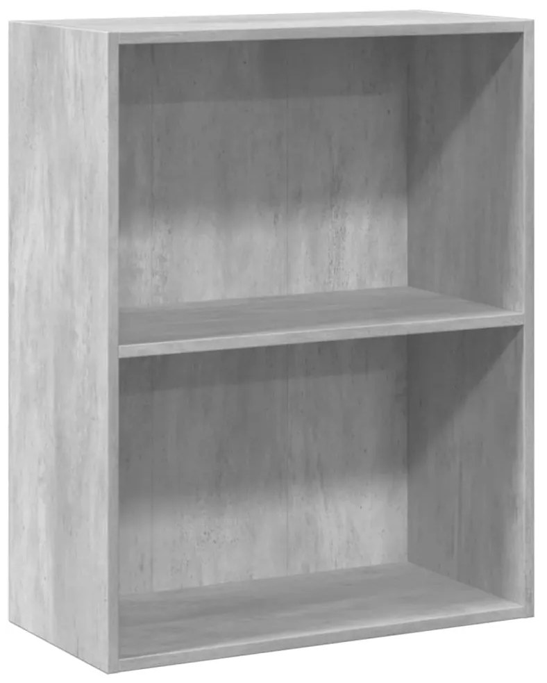 Libreria 2 ripiani grigio cemento 60x30x76,5 legno multistrato