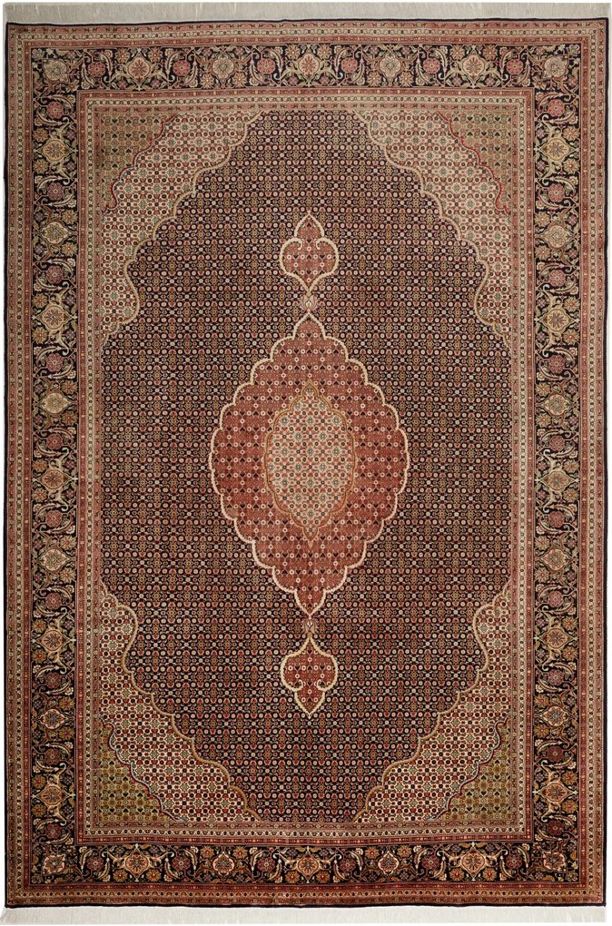Tabriz Tappeto 200 x 300 Blu (Iran) Annodato A Mano