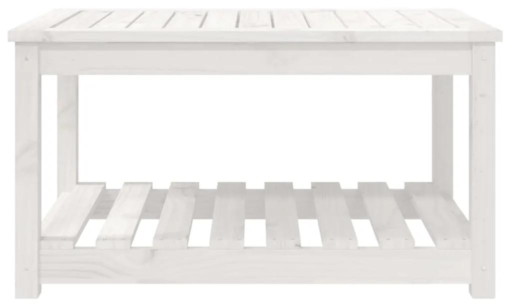 Tavolo da giardino bianco 82,5x50,5x45 cm legno massello pino