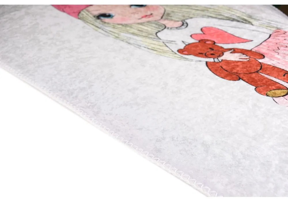 Tappeto per bambini lavabile 100x160 cm Cute Girl and the Bear – Vitaus