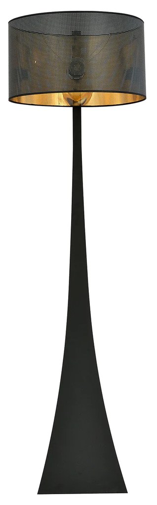 Piantana Contemporaneo Indra Acciaio Nero Oro 1 Luce E27 Ip20