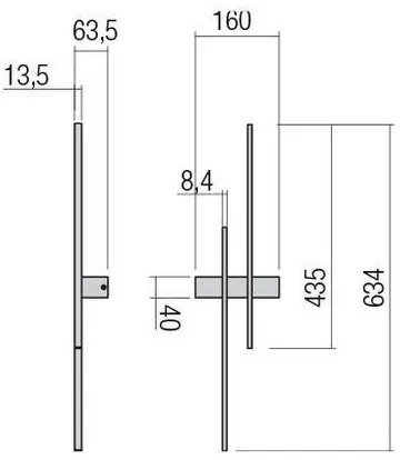 Redo 01-2744 - Lampada da parete LED TANGENT LED/13W/230V CRI 90 bianca