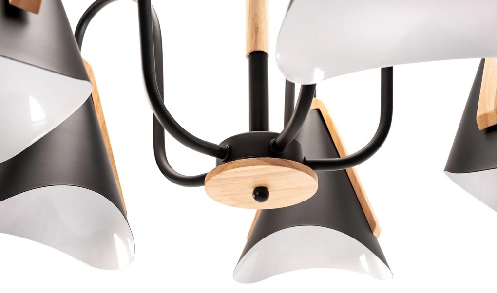 Plafoniera scandinava a cinque bracci APP607-5C Nera