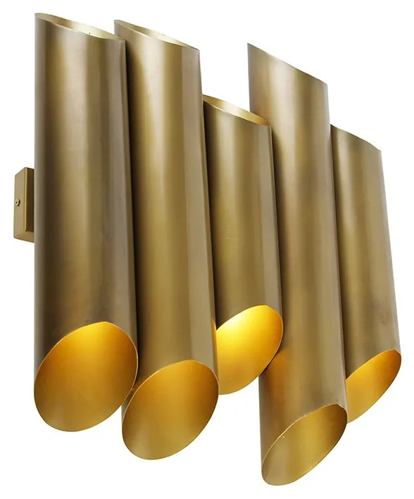 Applique da parete industriale in ottone 10 luci - Whistle