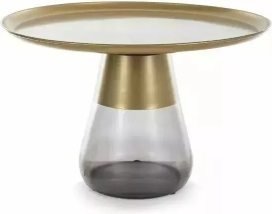 Tavolino da caffè Tiffany B in oro/nero opaco - ø70/h43 cm