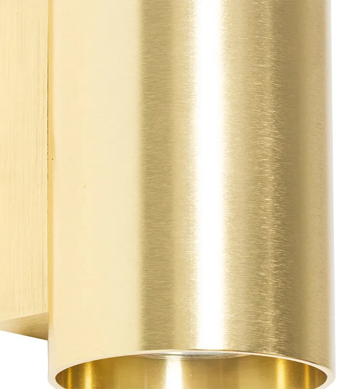 Applique da parete moderna rotonda oro 2 luci - Sandy