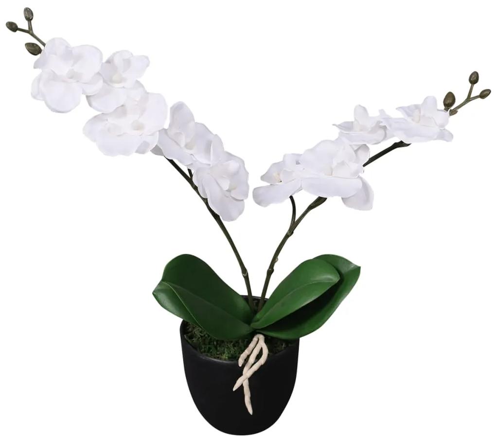 Orchidea Artificiale con Vaso 30 cm Bianca
