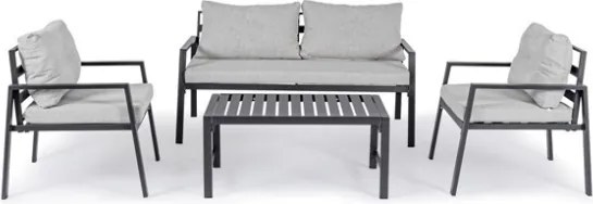 Salotto da esterno in alluminio 4 posti Antracite Bizzotto Lorillard New