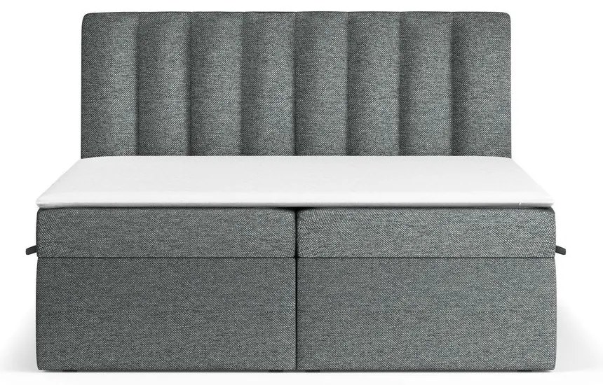 Letto boxspring grigio scuro con contenitore 160x200 cm Novento - Maison de Rêve