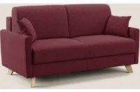 Divano Letto 3 Posti 180x94x97 cm in Tessuto Rosso