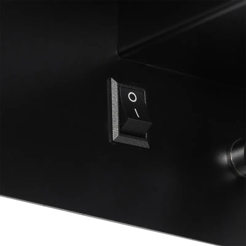 Applique moderna nera con LED e USB - Thijs