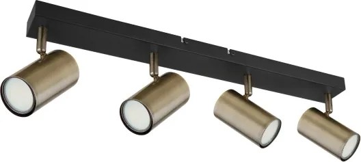 Globo 57911-4M - Faretto ROBBY 4xGU10/35W/230V nero/ottone