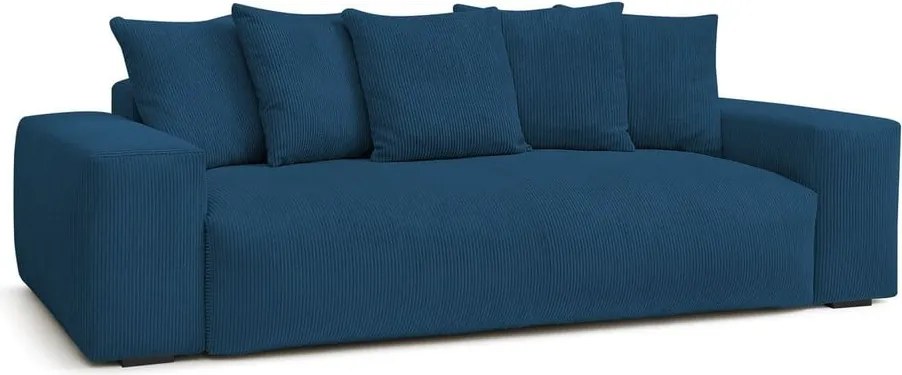 Divano in blu scuro con rivestimento in velluto a coste 280 cm Voltaire – Bobochic Paris