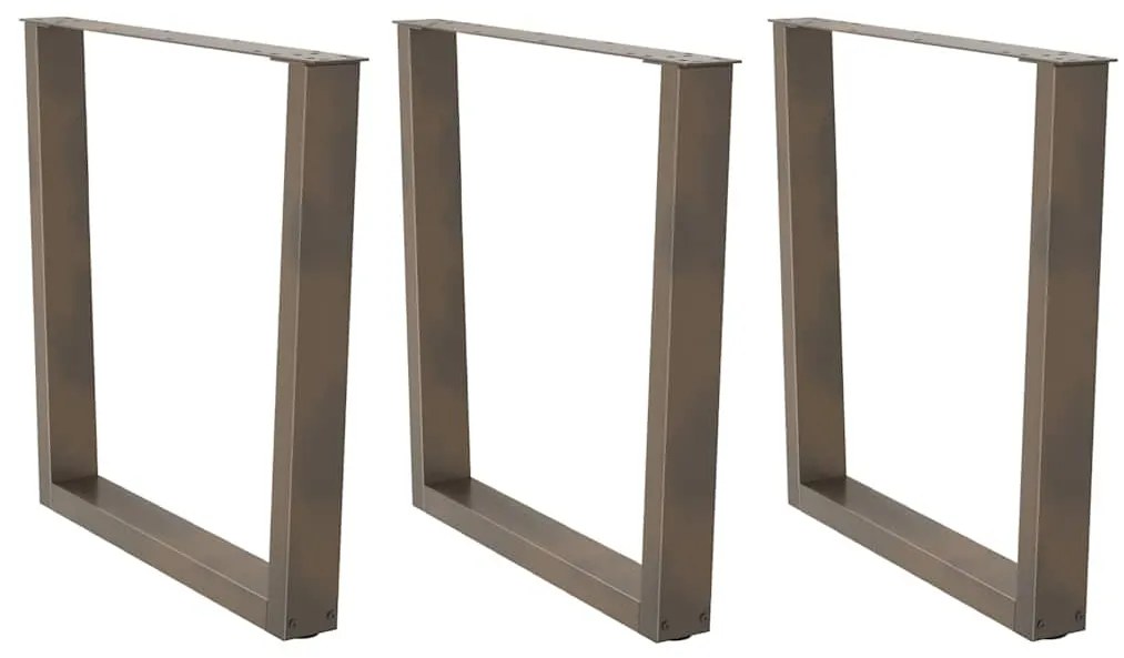 Gambe Per Tavolo Pranzo A V 3pz Naturale 90x(72-73,3)cm Acciaio /