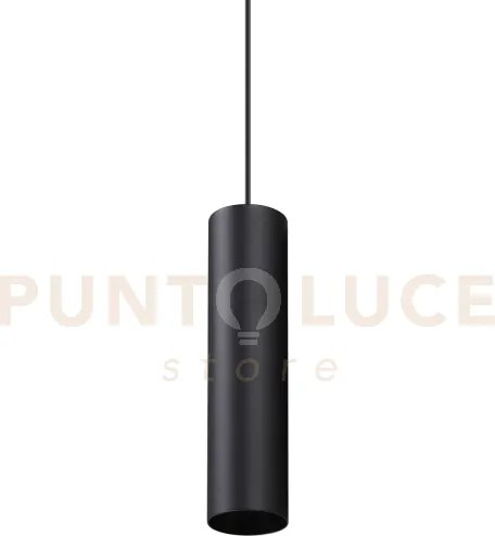 Look round sospensione 1 luce attacco gu10 nero d.6x25cm