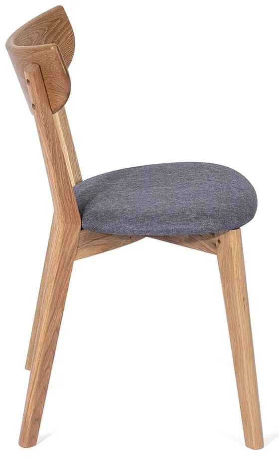 Sedia da pranzo in rovere con seduta grigia Arch - Bonami Essentials