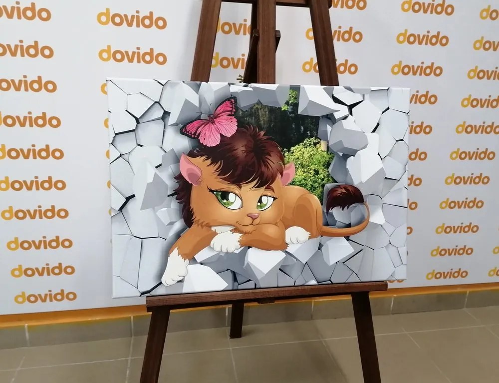 Quadro su tela – Cucciolo di leone adorabile