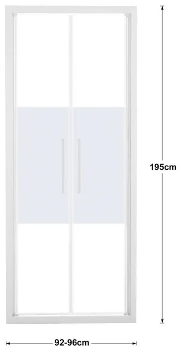 Porta doccia battente Record L 96 x H 195 x P 0.6 cm in vetro smerigliato profilo bianco