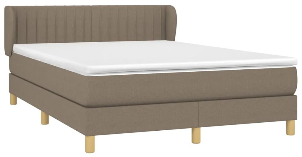 Giroletto a molle con materasso tortora 140x200 cm in tessuto