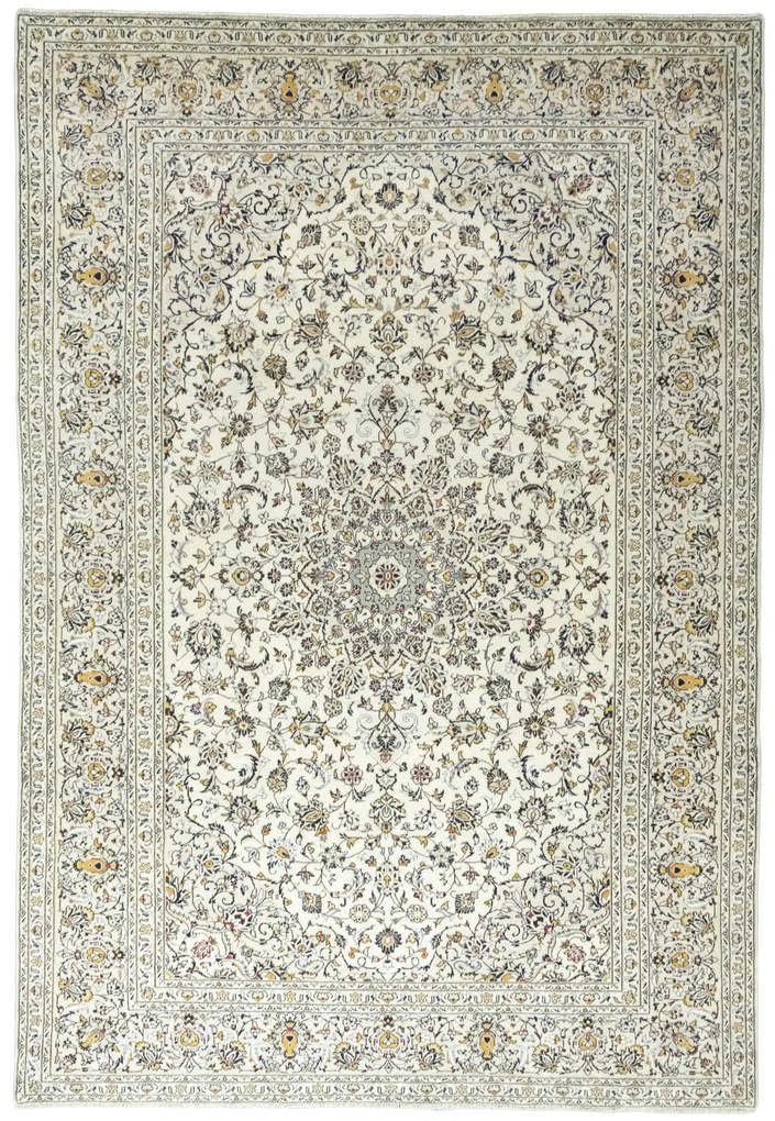 Kashan Tappeto persiano 360 x 240 Beige (Iran) Annodato A Mano