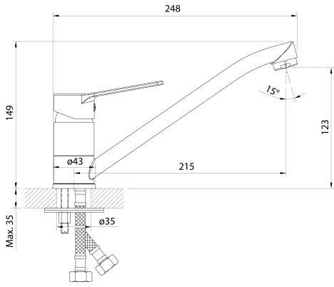 Aqualine - Rubinetto per lavello SINTRA cromo lucido