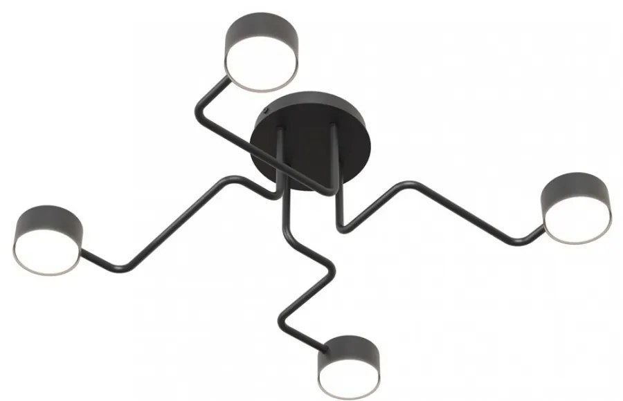 Lampada da soffitto in acciaio KURAGE 4 nera 4xGX53 Colore del corpo Nero