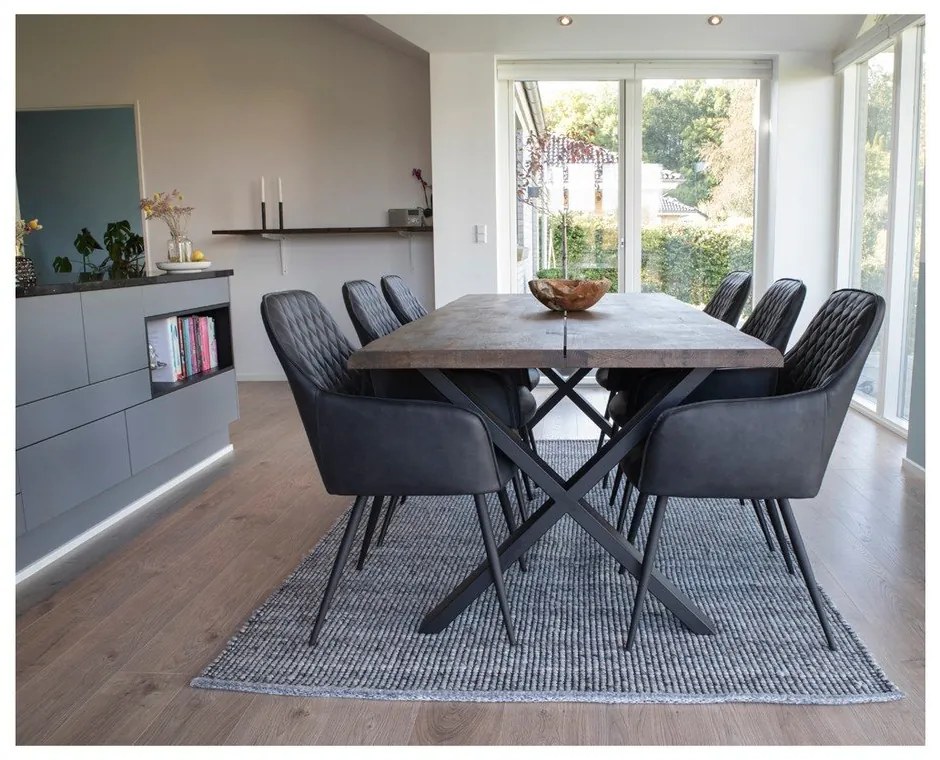 Set di sedie da pranzo nera in imbottito con braccioli 2 pz Harbo – House Nordic