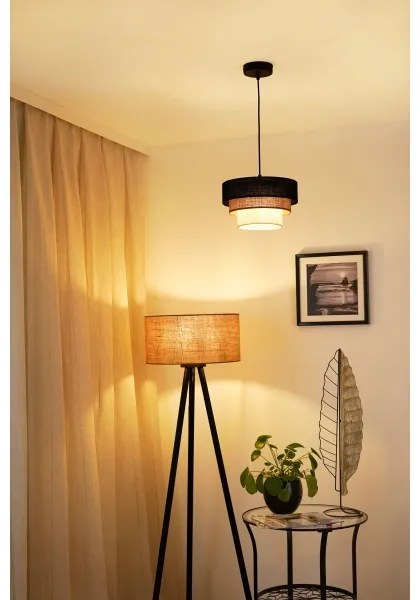 Brilagi - Lampadario a cavo ASPEN LUNETA 1xE27/15W/230V Ø25 nero/beige/crema