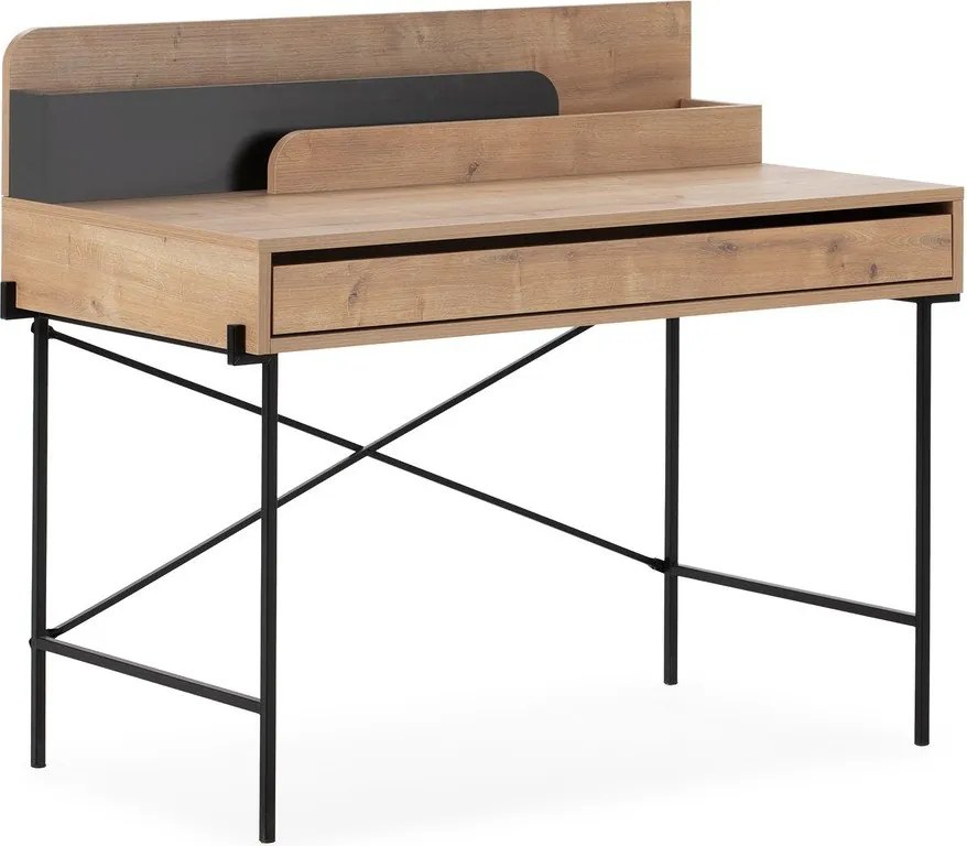 Scrivania in stile segreteria in rovere massiccio 60x113 cm Lila – Marckeric