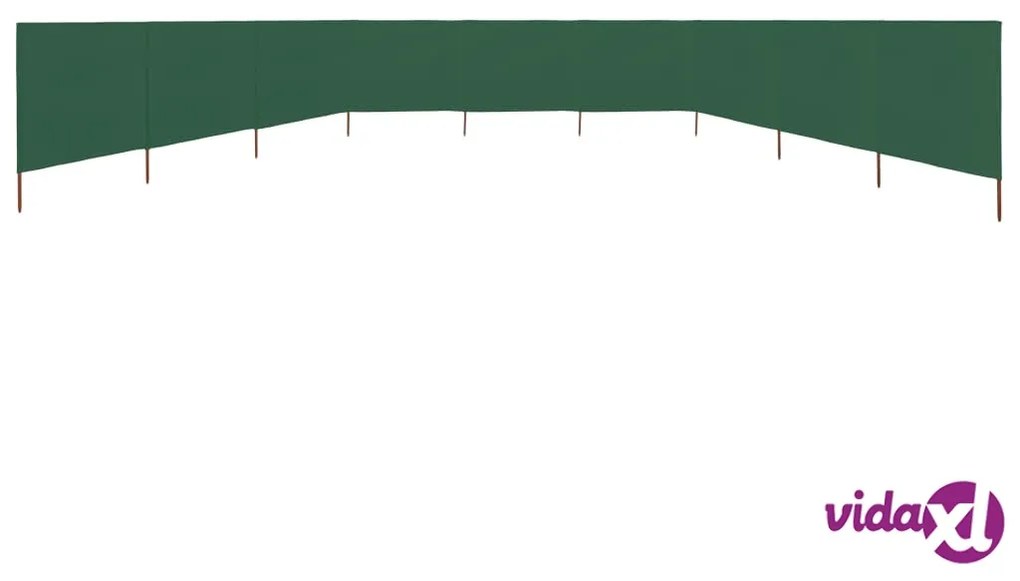 vidaXL Paravento a 9 Pannelli in Tessuto 1200x120 cm Verde