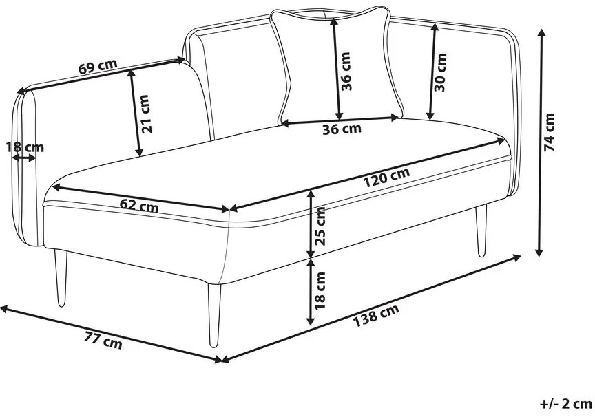 Chaise longue destra bouclé rosa pesca CHEVANNES Beliani