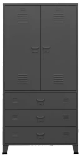 Armadio Antracite Industriale 90x50x180 cm in Metallo