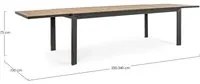 Tavolo da Esterno Allungabile Pranzo Giardino Doghe in Legno Alluminio Belmar Formato: 220-340 cm