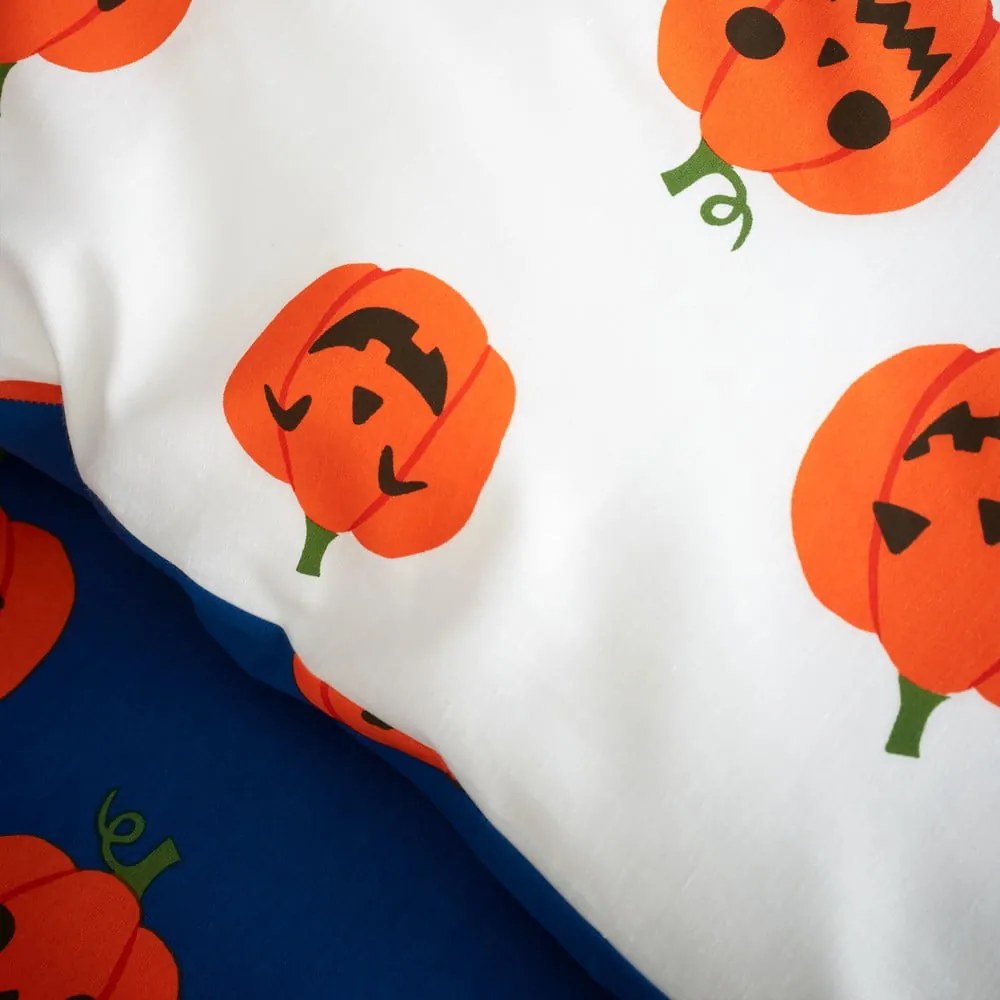 Set copripiumino e federa blu e arancione per letto singolo 135x200 cm Halloween Pumpkins – Catherine Lansfield