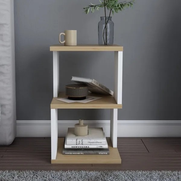 Comodino ZUNA rovere/bianco