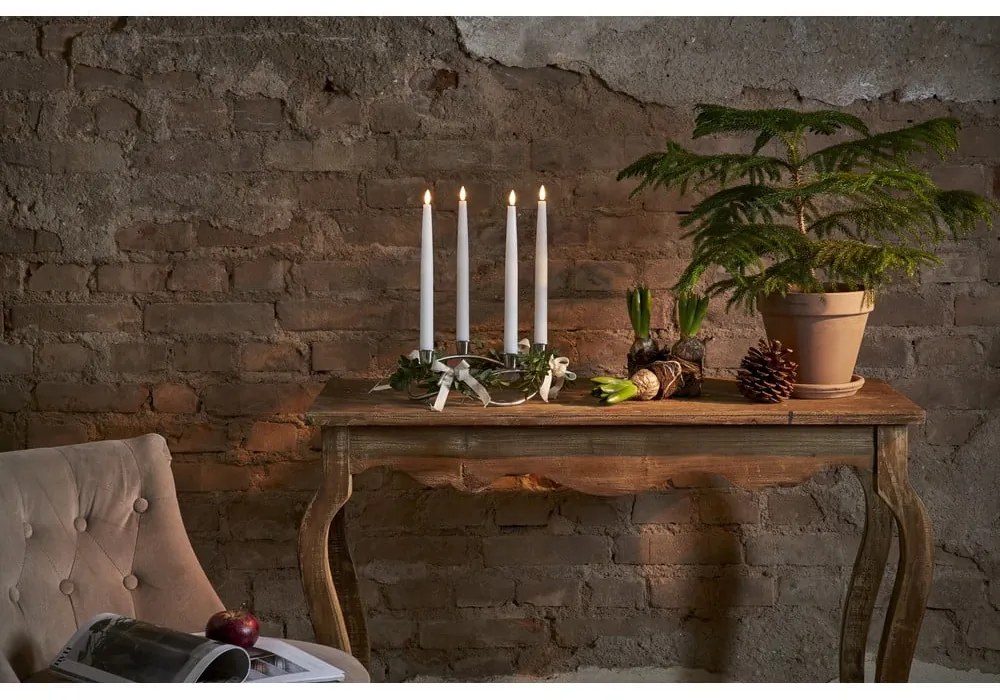 Set di 4 candele di cera LED bianche, altezza 28,5 cm Flamme - Star Trading