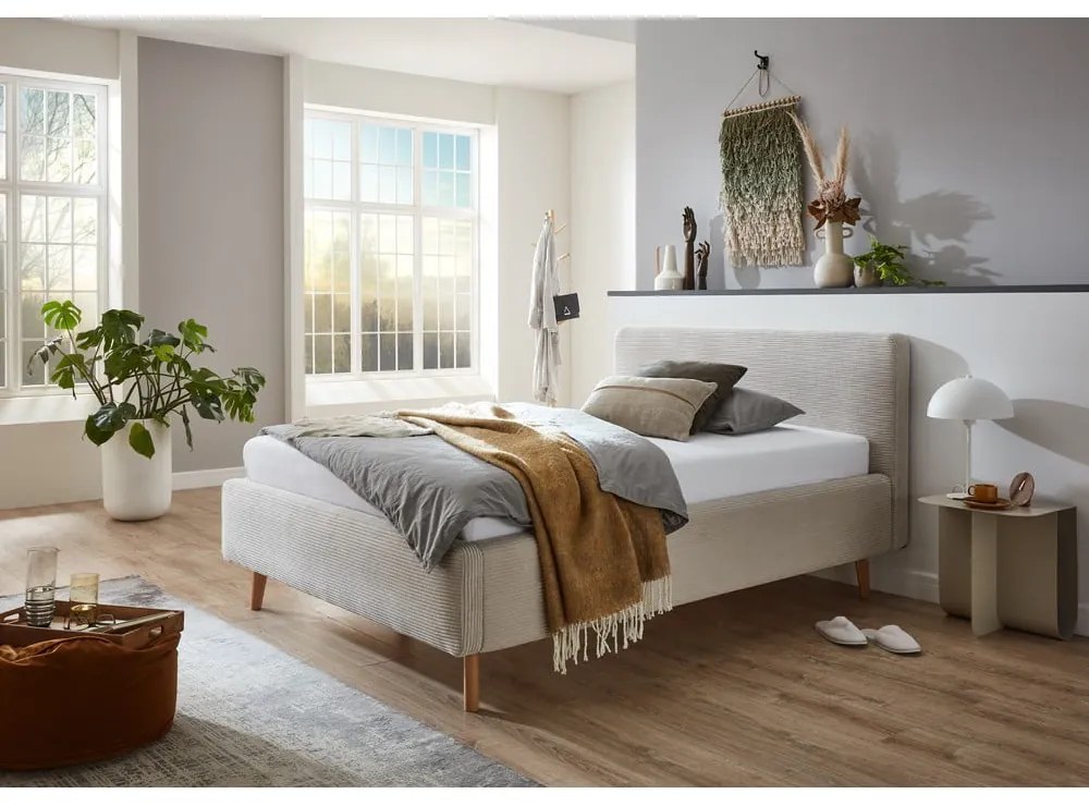 Letto singolo imbottito beige rete non inclusa 120x200 cm Mattis – Meise Möbel