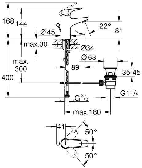 GROHE 23809000 - START FLOW Miscelatore lavabo DN 15, cromo lucido