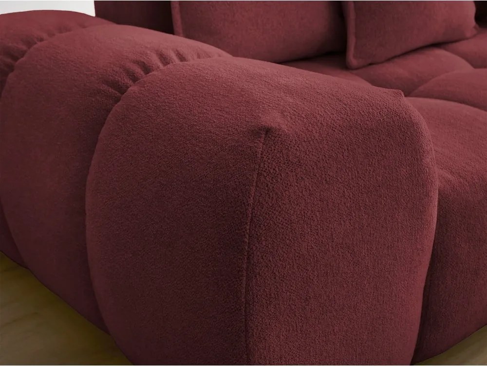 Divano burgundy con rivestimento in ciniglia 278 cm Everest – Bobochic Paris