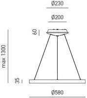 Sospensione Moderna Krizia Alluminio Oro Spazzolato 1 Modulo Led 50 W