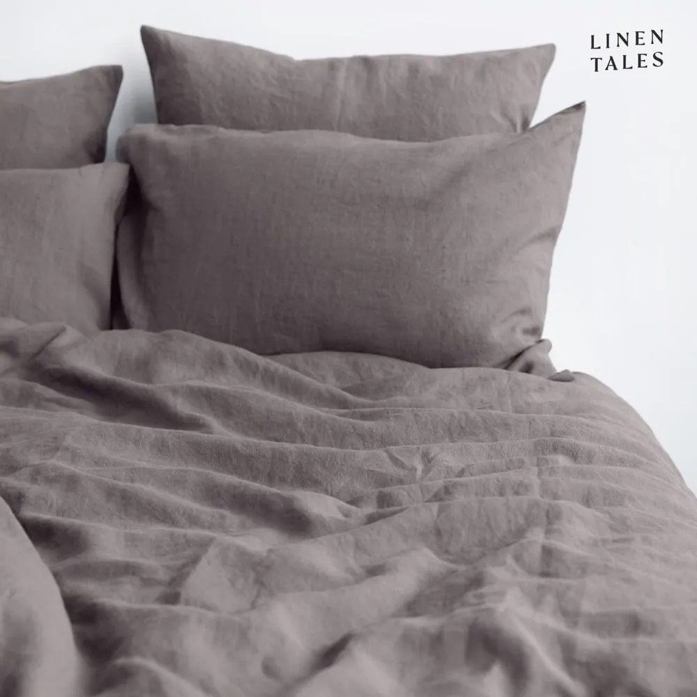 Lenzuola grigio scuro per letto singolo 135x200 cm Dark Grey - Linen Tales