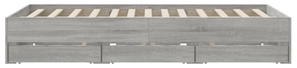 Giroletto Cassetti Grigio Sonoma 140x190 cm Legno Multistrato