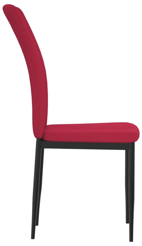 Sedie da pranzo 4 pz rosso vino in velluto