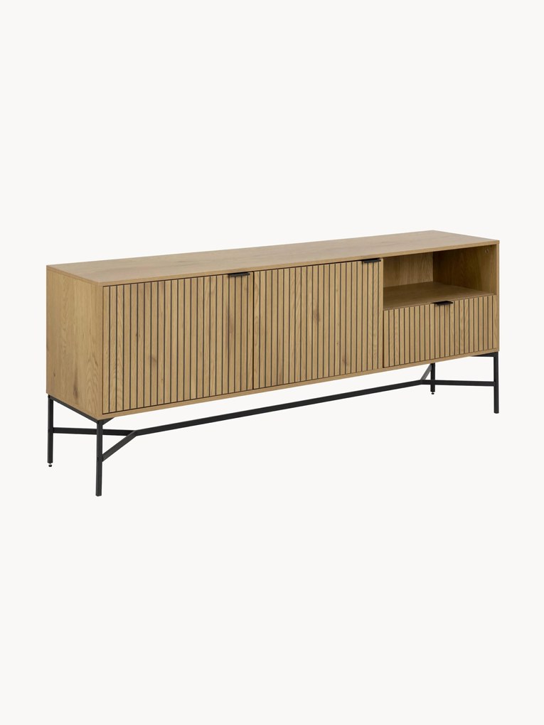 Credenza in legno con fronte scanalato Jaipur