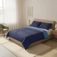 Parure copripiumino matrimoniale in microfibra mano pesca blu