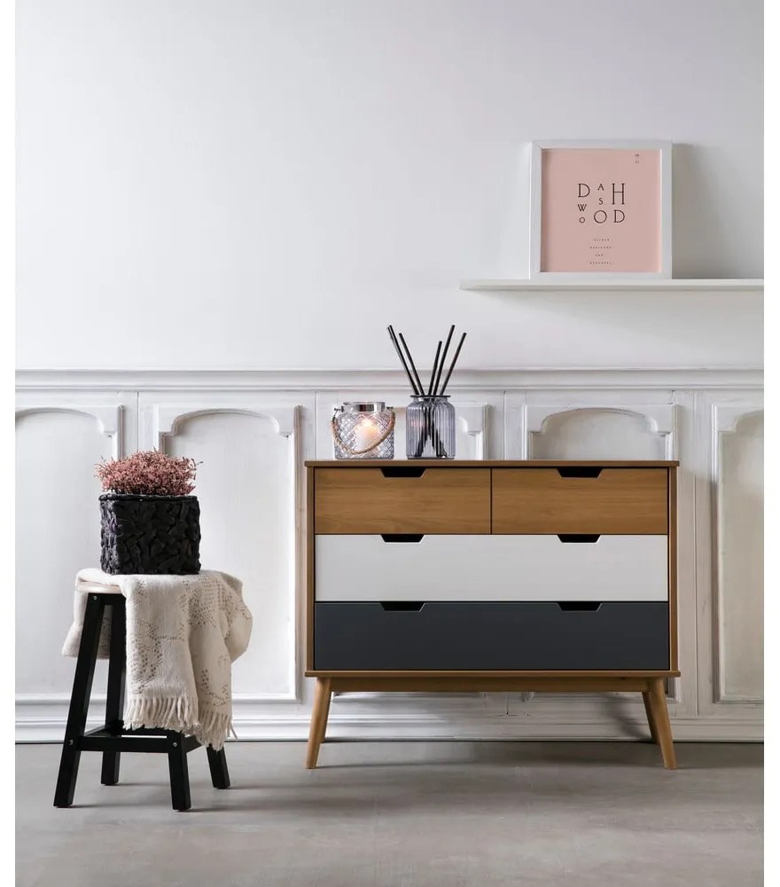 Cassettiera in legno di pino , 100 x 82 cm Cusco - Marckeric