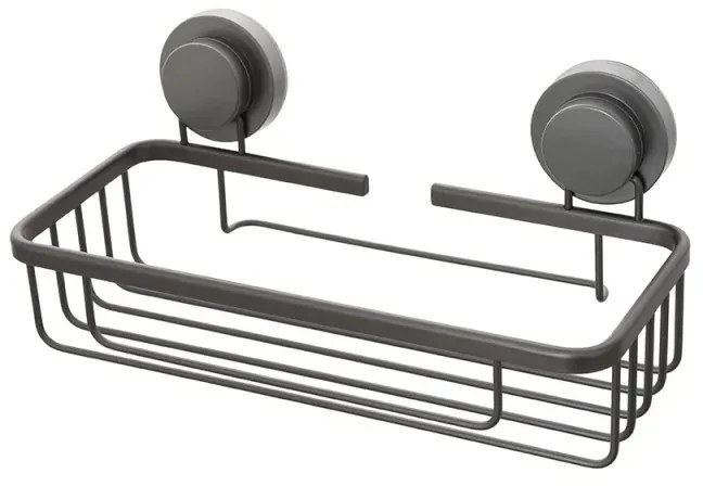 Mensola doccia portaoggetti rettangolare in acciaio canna di fucile doppio fissaggio