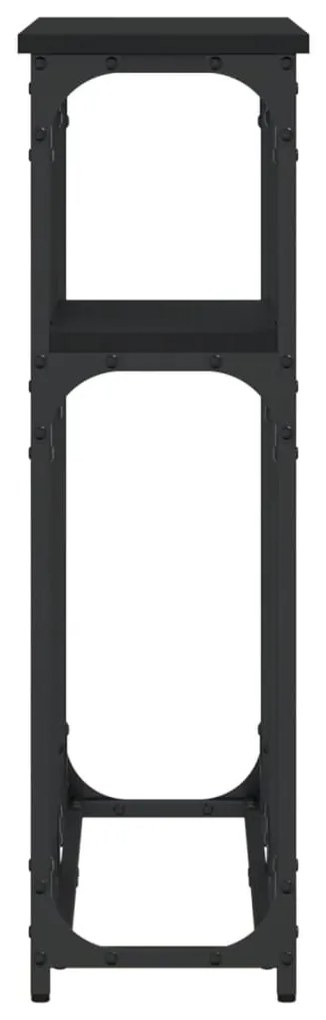 Tavolino consolle nero 90x22,5x75 cm in legno multistrato