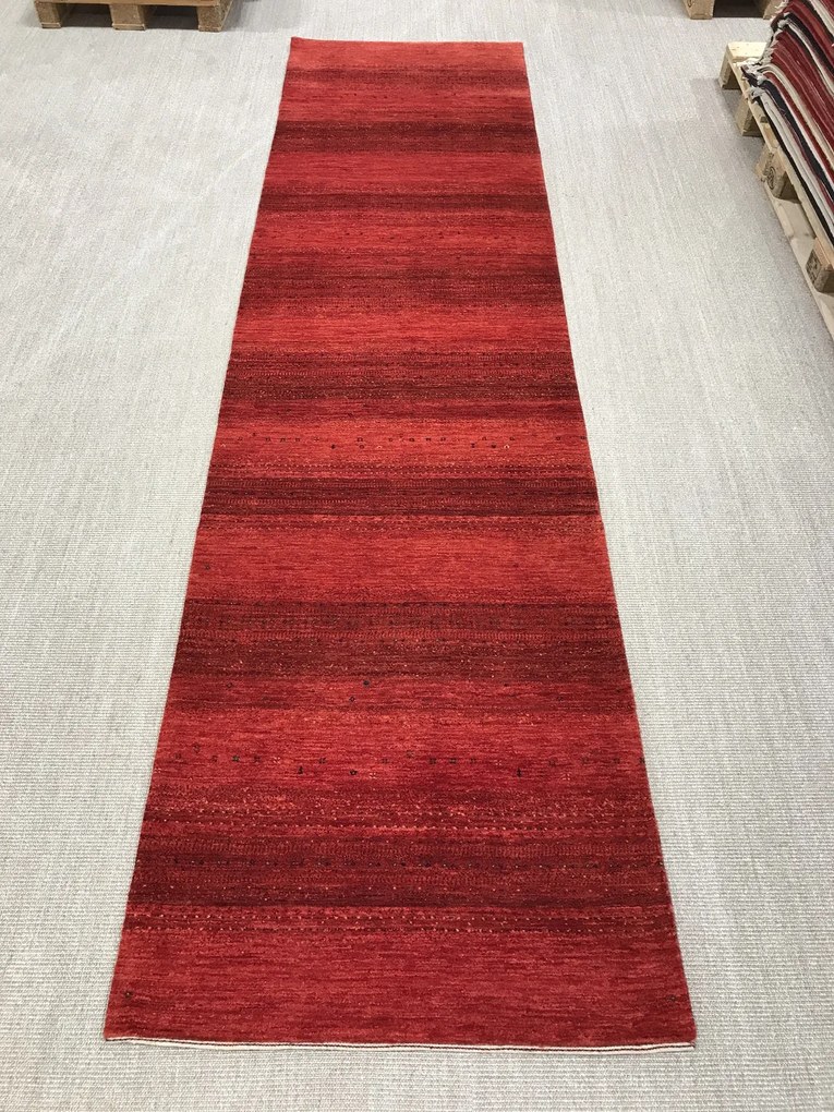 Loribaft Tappeto persiano 380 x 100 Rosso (Iran) Annodato A Mano