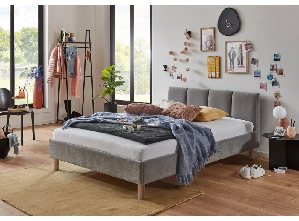 Letto matrimoniale imbottito grigio rete non inclusa 140x200 cm Joker – Meise Möbel